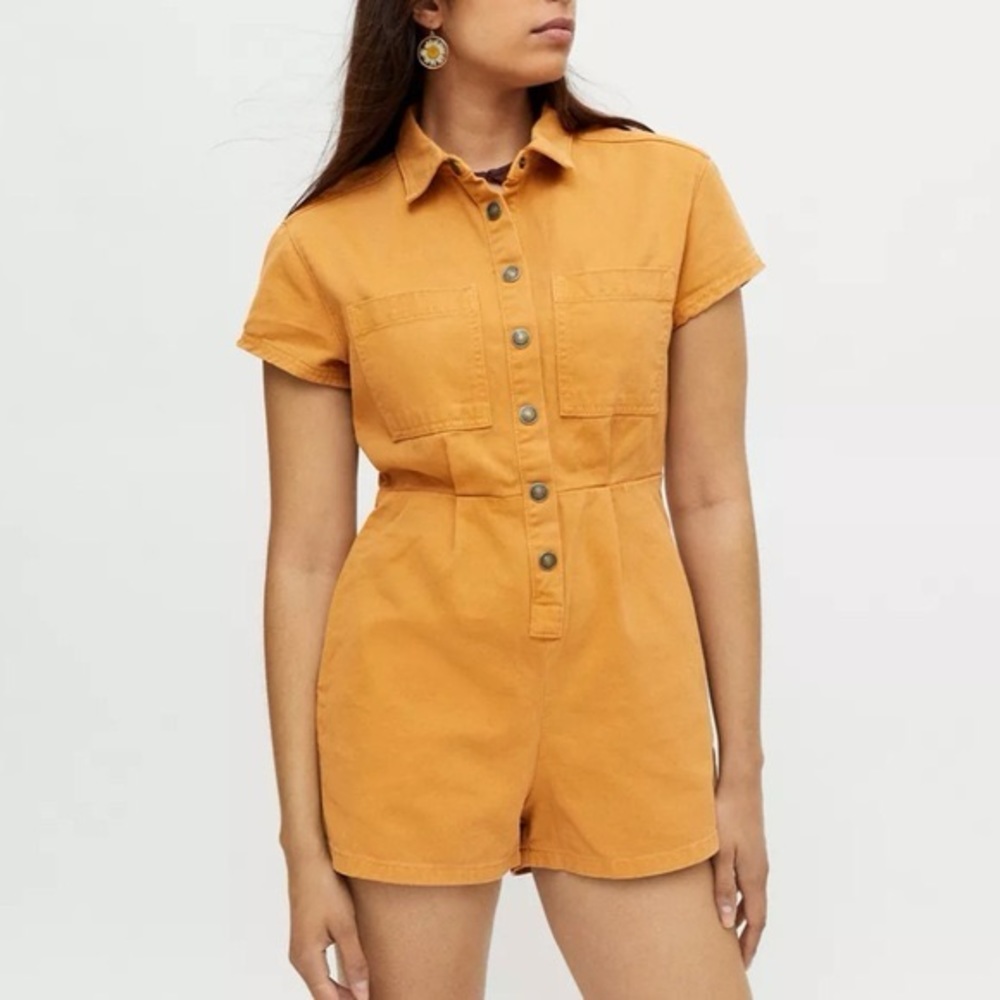 COPY - BDG Orange Mustard Denim Romper
